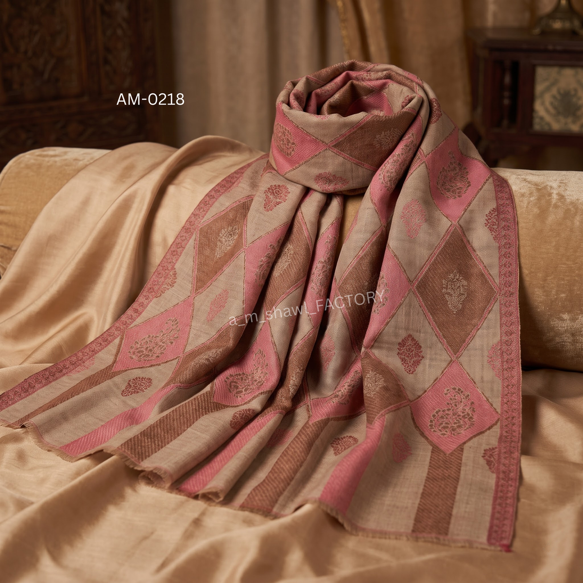 Fine Wool Kani Stole | Premium Kani Design Wool Stole | AM SHAWLS | 0218