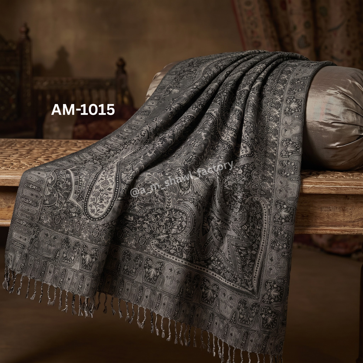 Wool Jamawar Throw 50×100 Inch | Luxury Wool Throw | AM Shawls | 1015