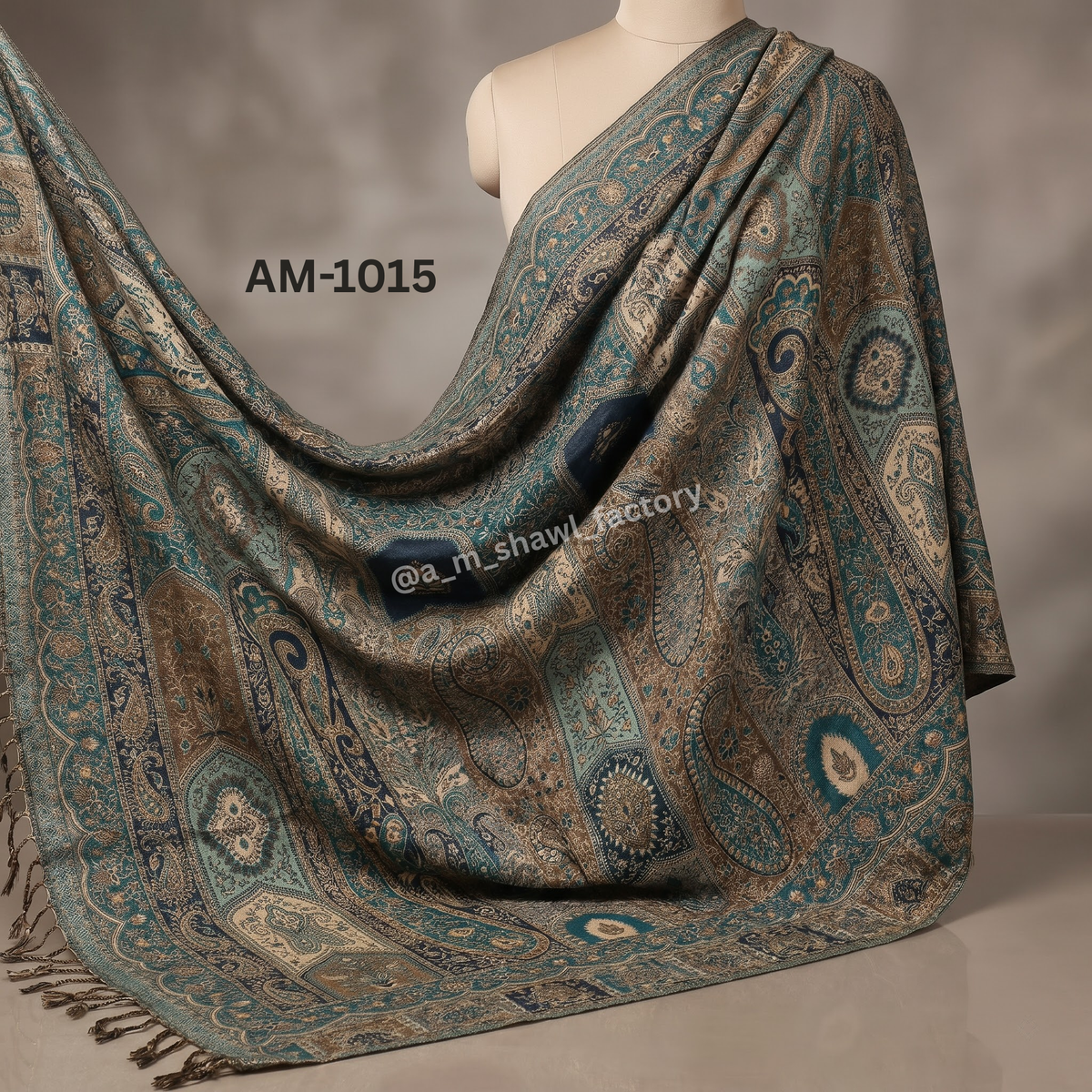 Wool Jamawar Throw 50×100 Inch | Luxury Wool Throw | AM Shawls | 1015