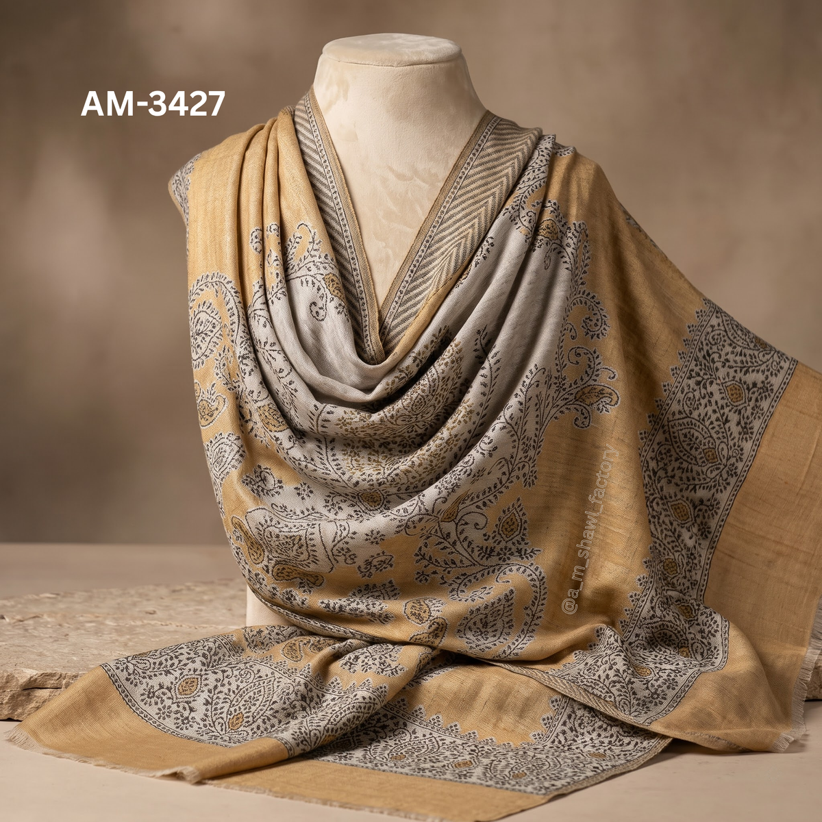 Fine Wool Kani Stole | Premium Kani Design Wool Stole | AM SHAWLS | 3427