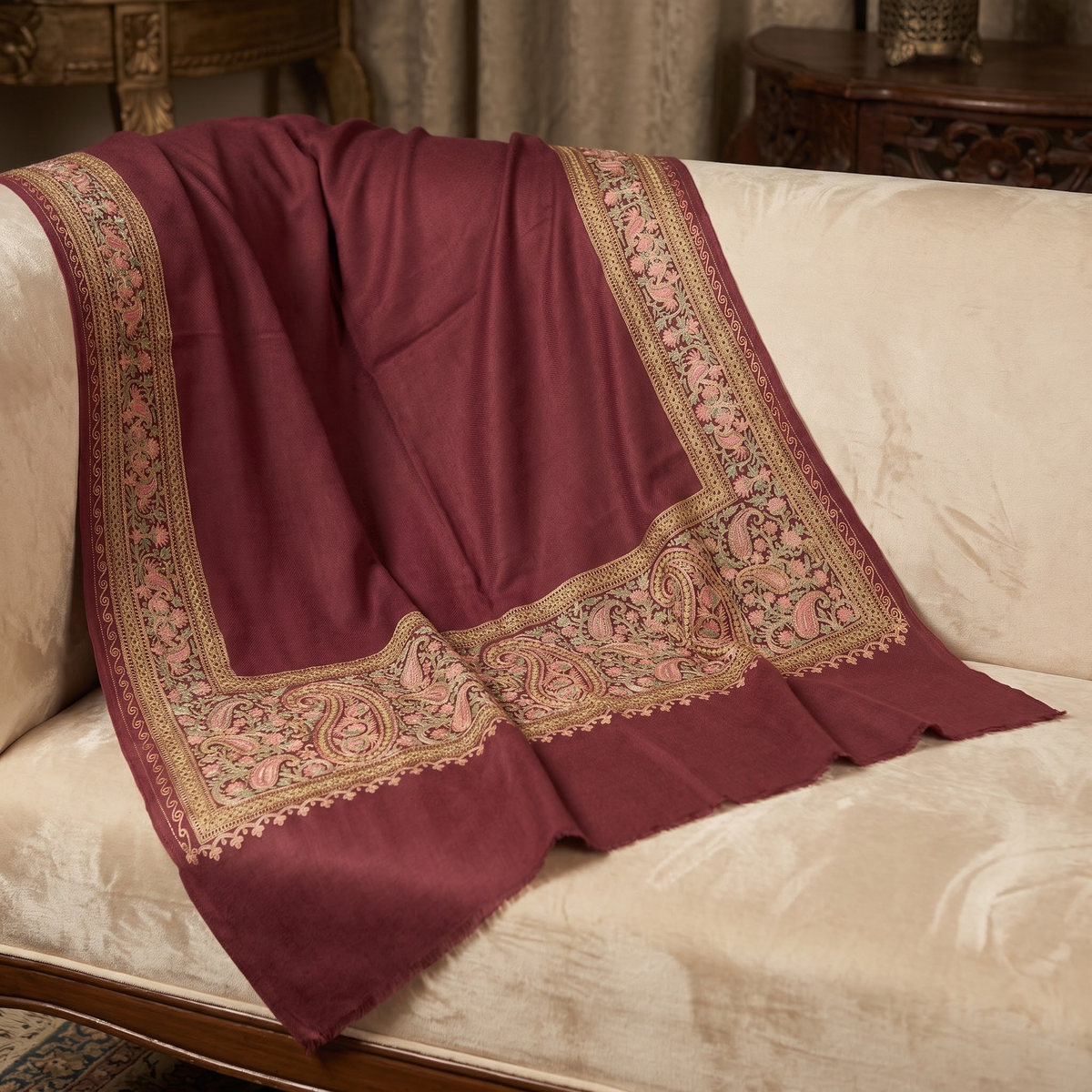 Nalki Zari Palla Dour | Premium Kashmiri Inspired Shawl | AM SHAWLS | 0327