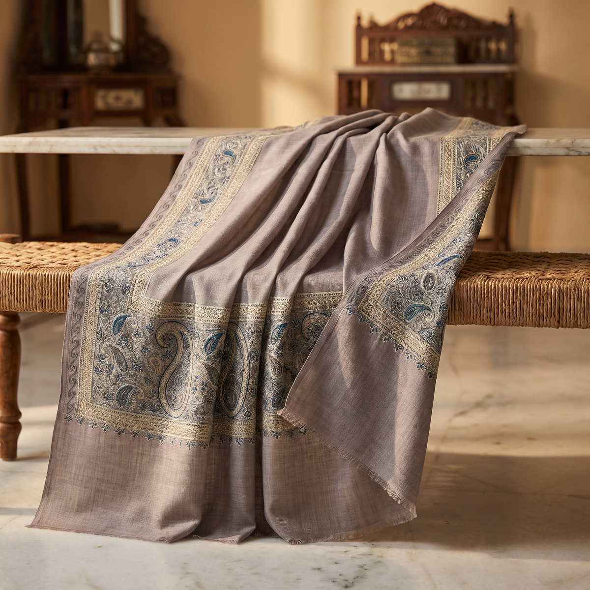 Nalki Zari Palla Dour | Premium Kashmiri Inspired Shawl | AM SHAWLS | 0327