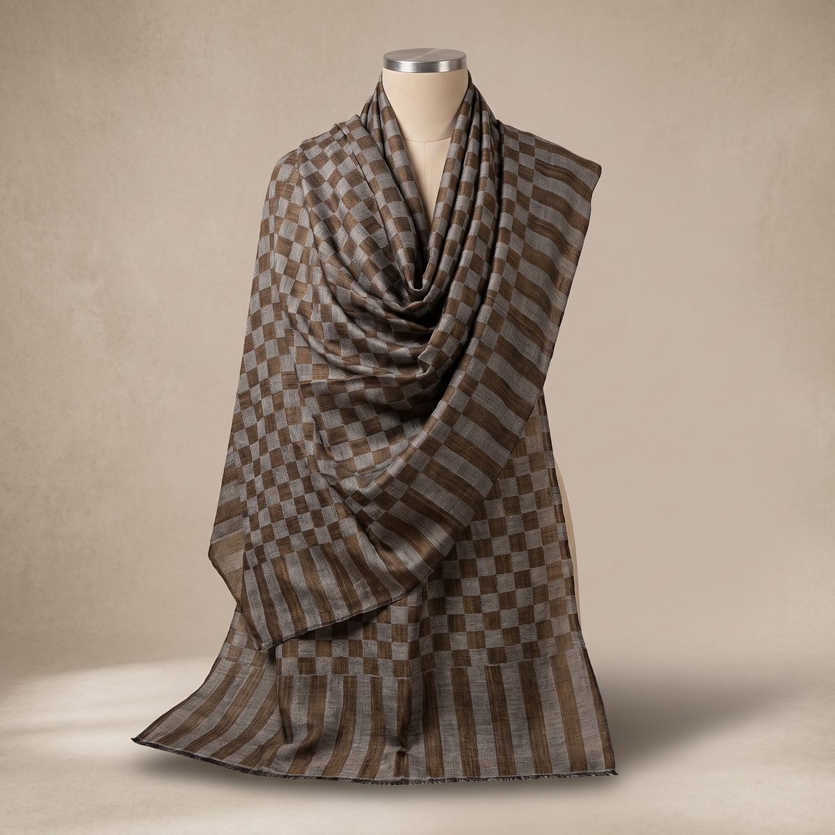Stole Zari Check – Elegant Zari Check Stole | AM SHAWLS