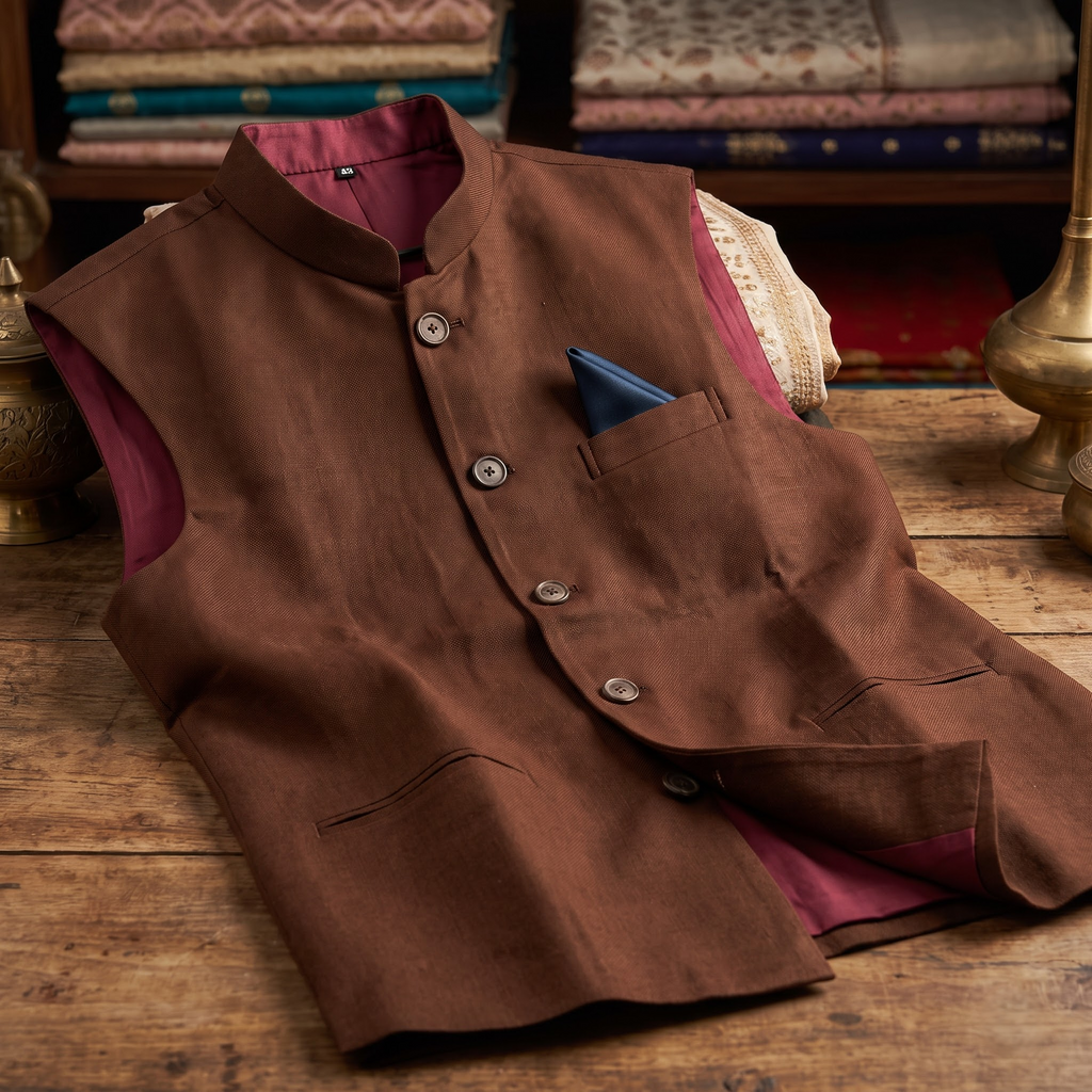 Gents Waistcoat | Premium Traditional Indian Men's Waistcoat | AM SHAWLS | 1425