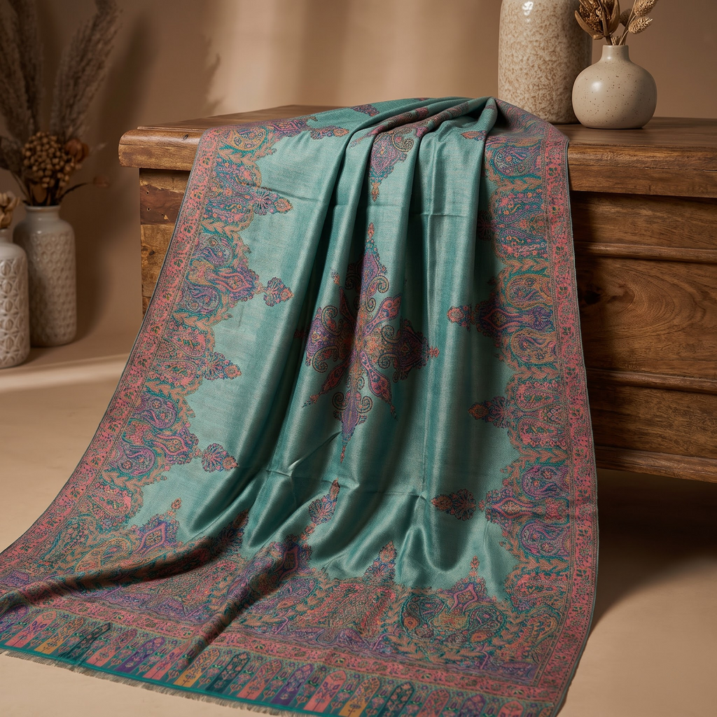 Art Silk Kani with Zari Shawl | Premium Kani Zari Shawl | AM SHAWLS | 0736