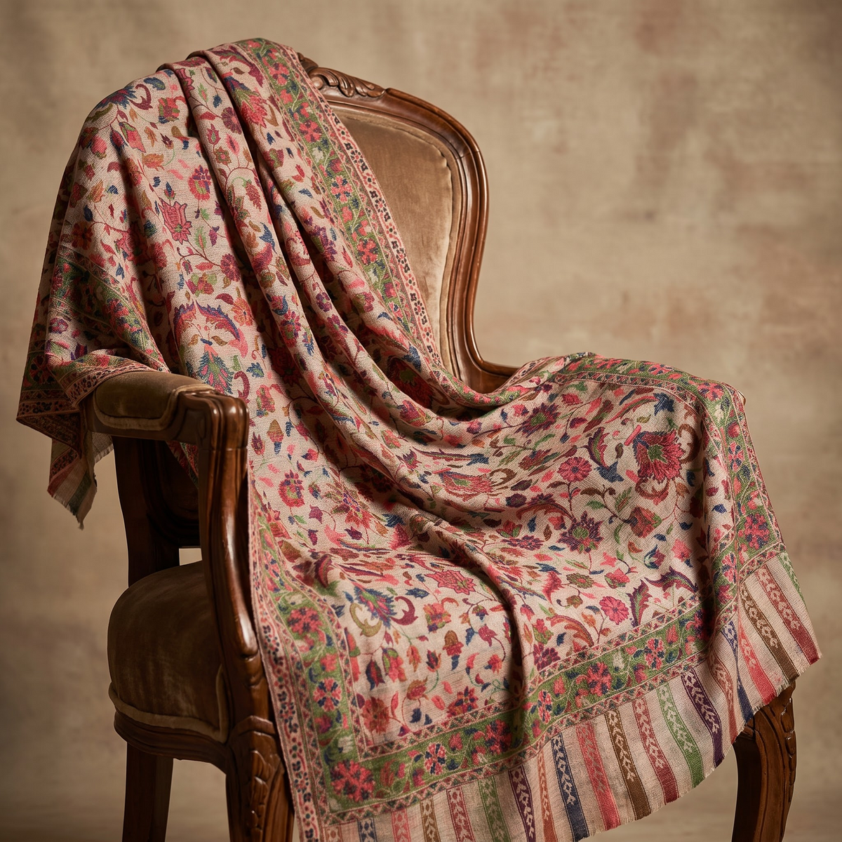 Fine Wool Kani Reversible Stole | Premium Kani Wool Stole | AM SHAWLS | 0559