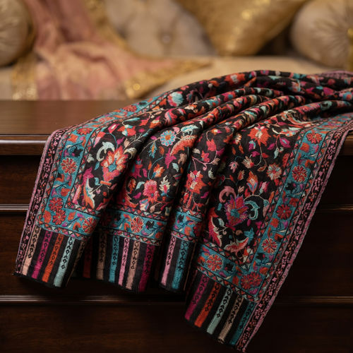Fine Wool Kani Reversible Stole | Premium Kani Wool Stole | AM SHAWLS | 0559
