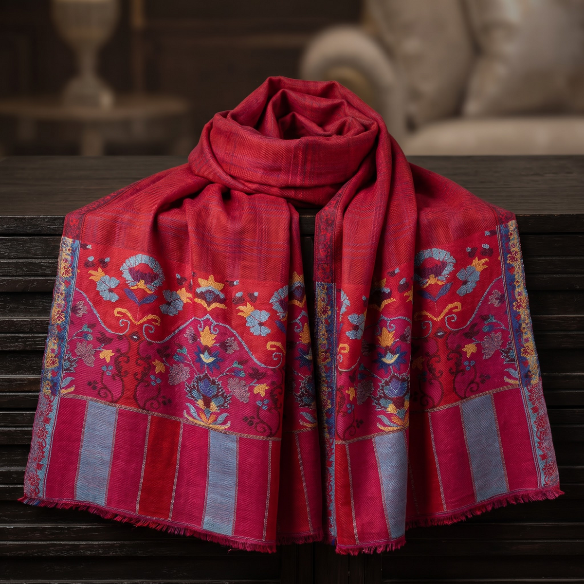 Fine Wool Kashmiri Palla Shawl | Premium Traditional Wool Shawl | AM SHAWLS | 0537