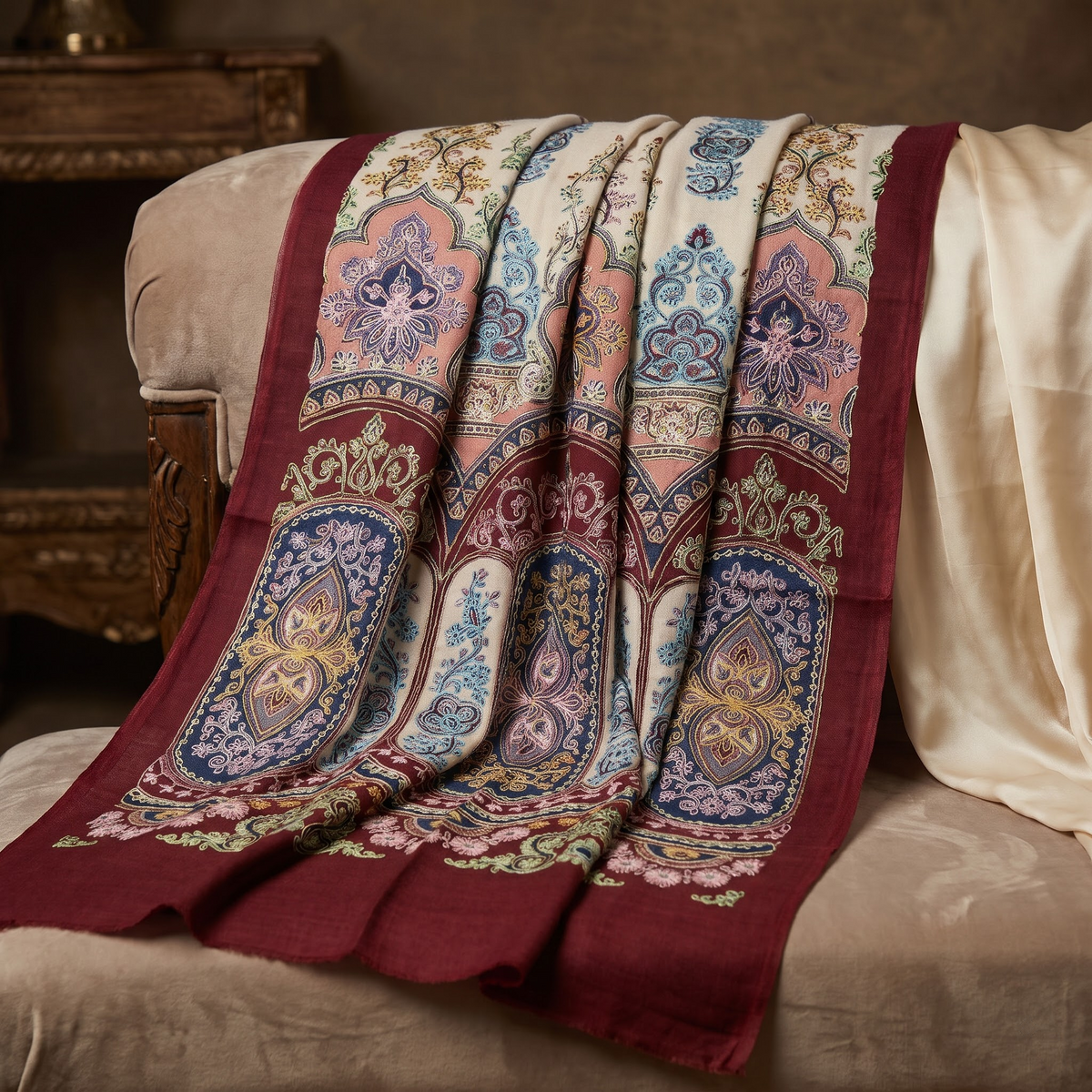 Kalamkari Stole | Premium Kalamkari Design Stole | AM SHAWLS | 2201