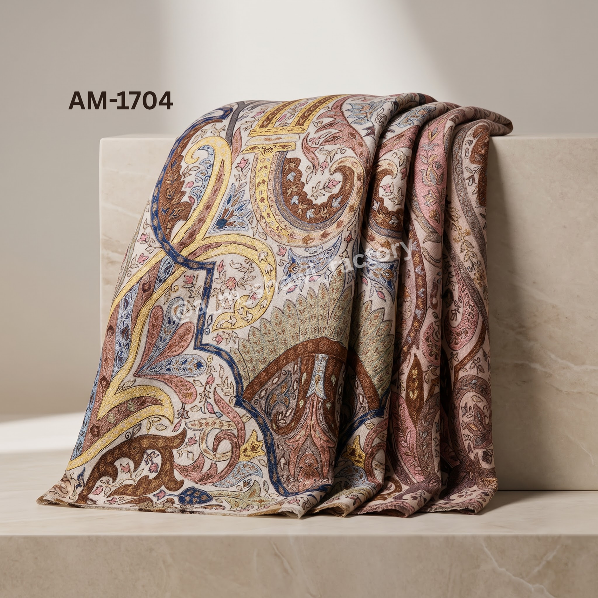 Fine Wool Kalamkari Stole – Premium  Wool Stole | AM SHAWLS | 1704