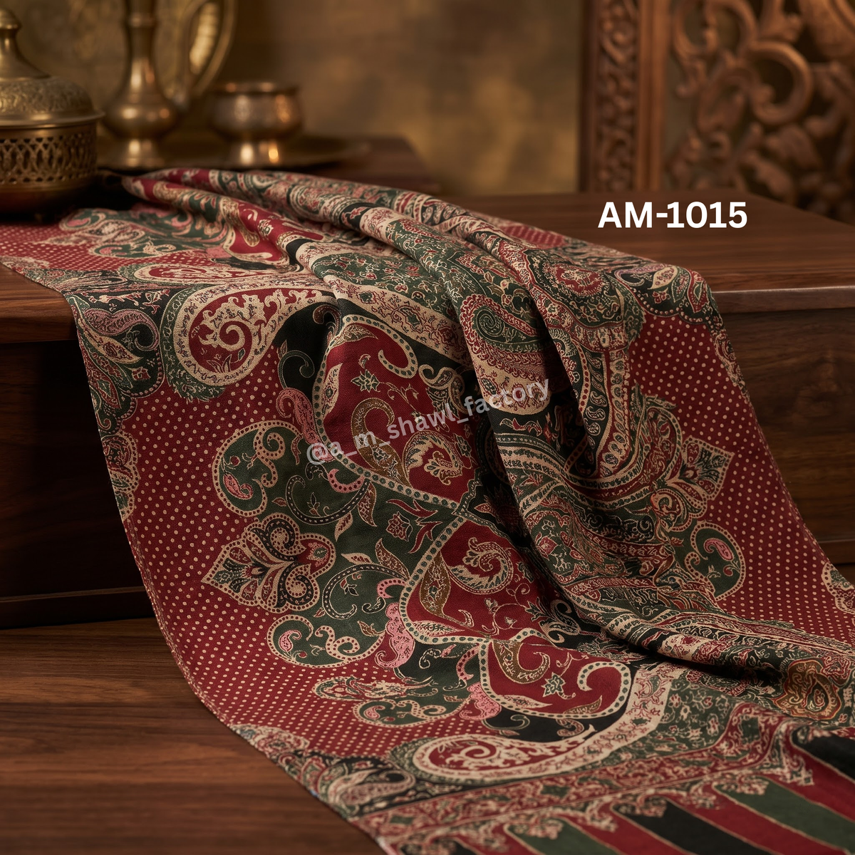 Wool Jamawar Throw 50×100 Inch | Luxury Wool Throw | AM Shawls | 1015