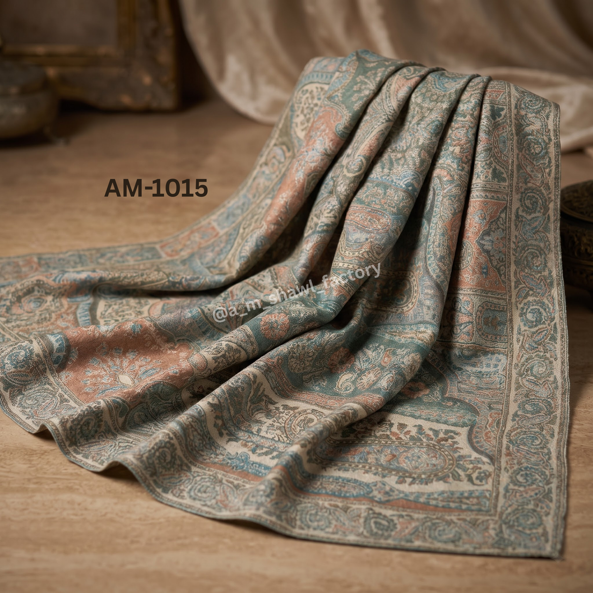 Wool Jamawar Throw 50×100 Inch | Luxury Wool Throw | AM Shawls | 1015