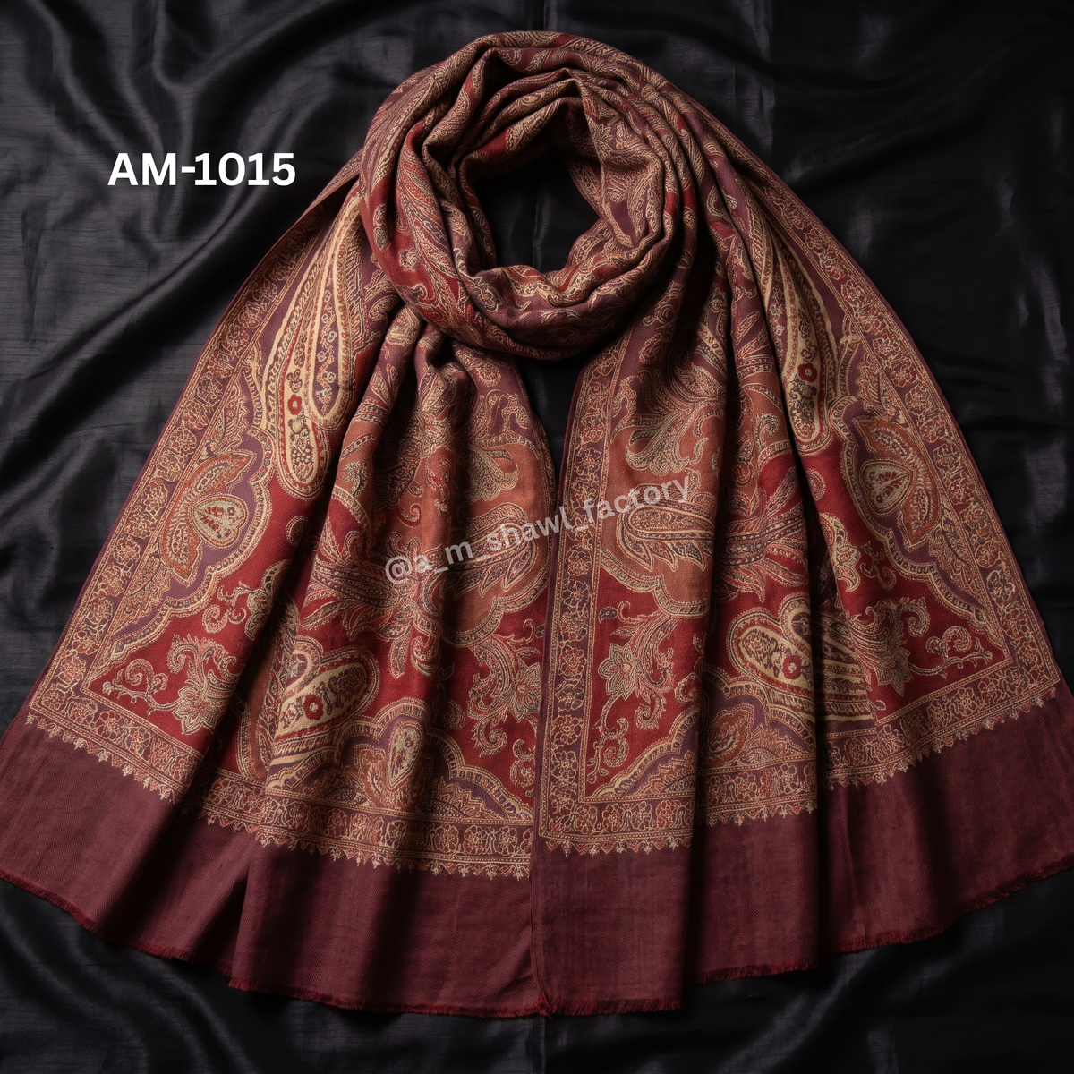 Wool Jamawar Throw 50×100 Inch | Luxury Wool Throw | AM Shawls | 1015