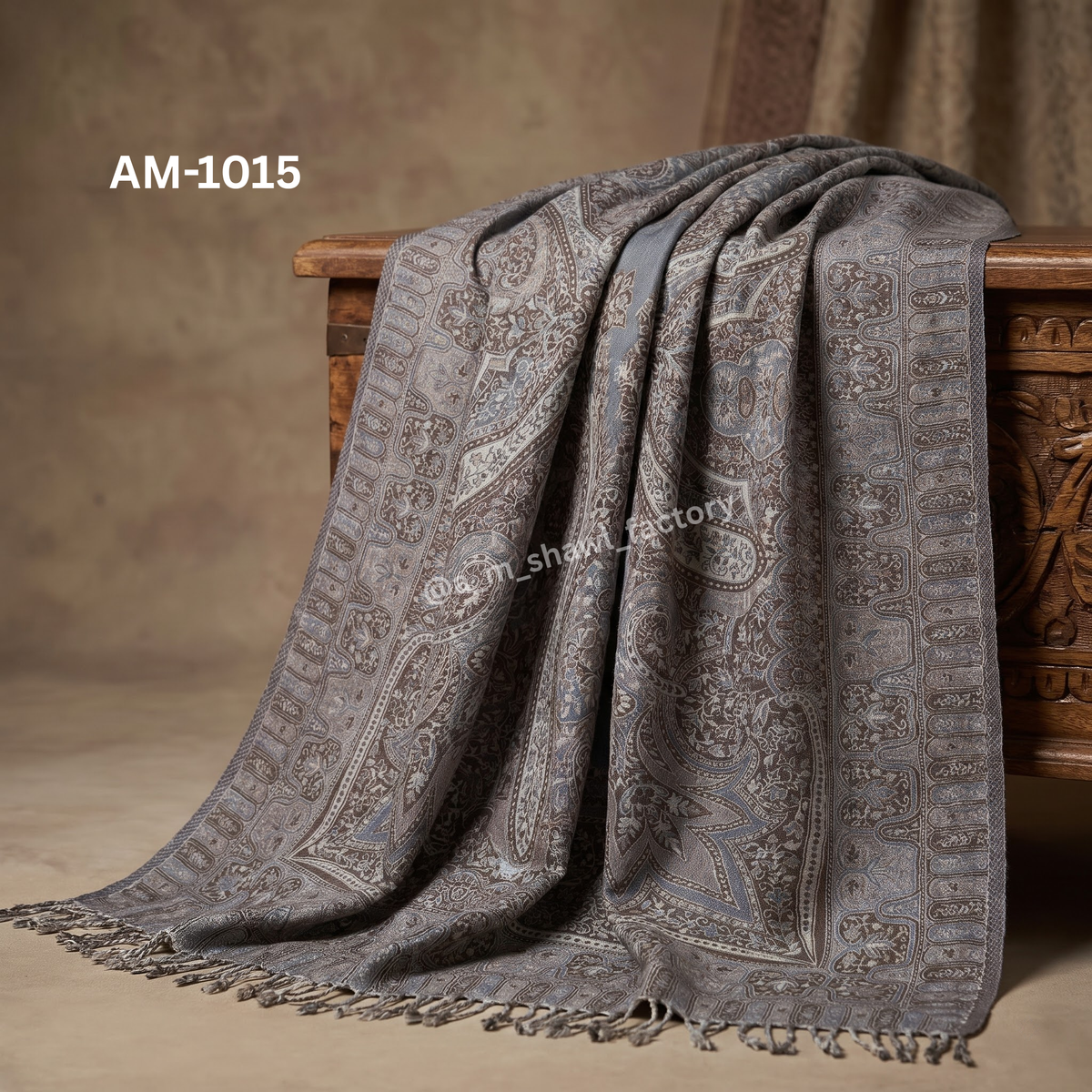 Wool Jamawar Throw 50×100 Inch | Luxury Wool Throw | AM Shawls | 1015