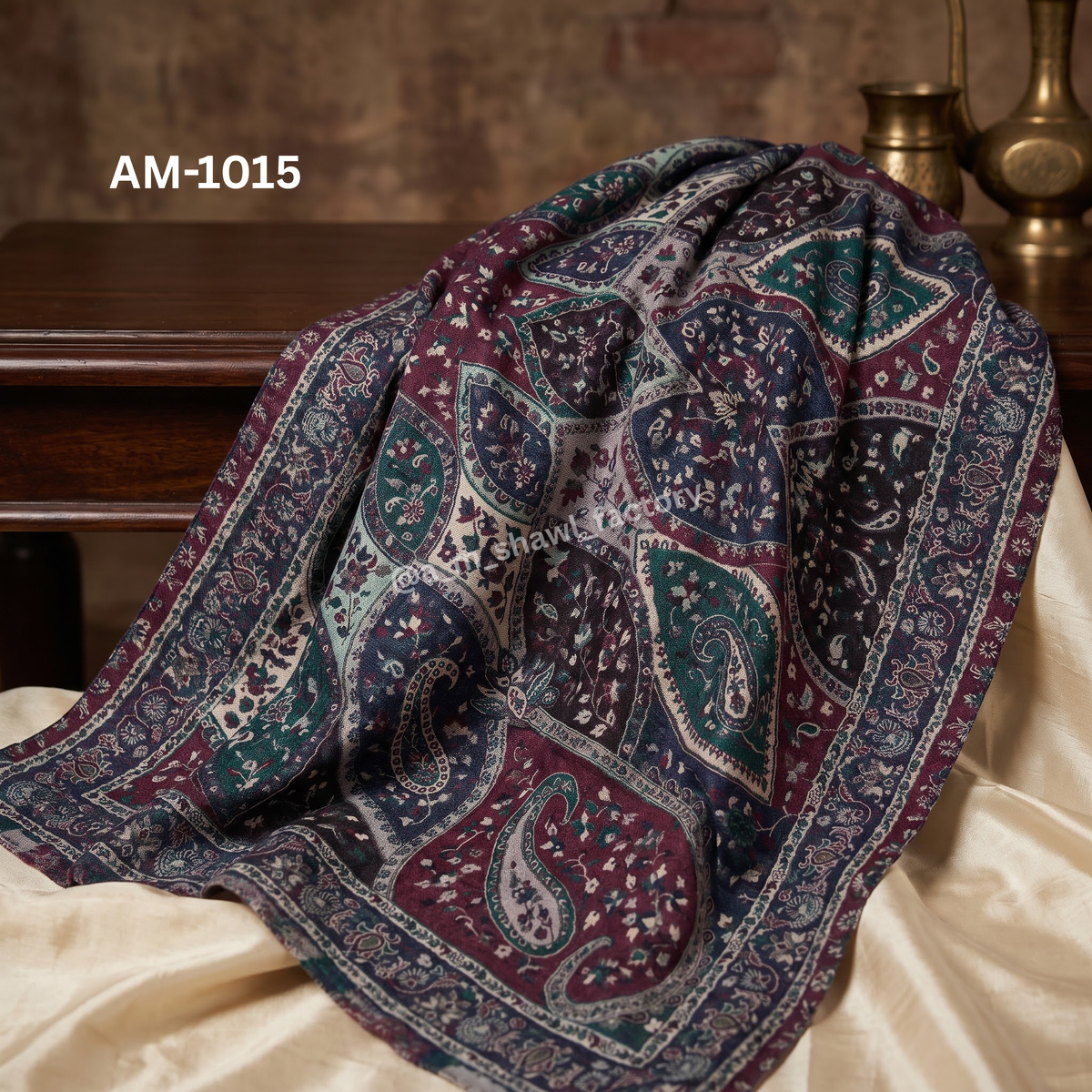 Wool Jamawar Throw 50×100 Inch | Luxury Wool Throw | AM Shawls | 1015