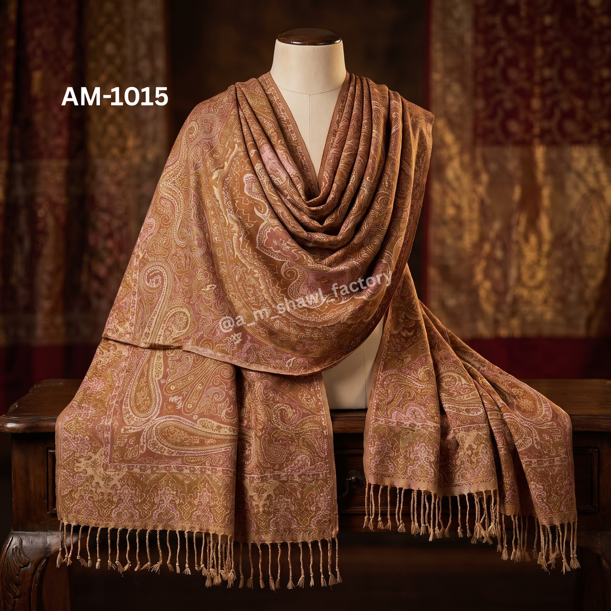 Wool Jamawar Throw 50×100 Inch | Luxury Wool Throw | AM Shawls | 1015