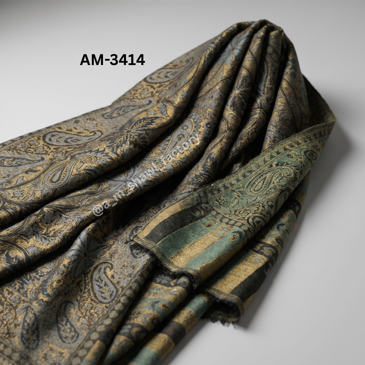 Premium Fine Wool Zari Jama Shawl | Elegant Kashmiri Traditional Design | 3414