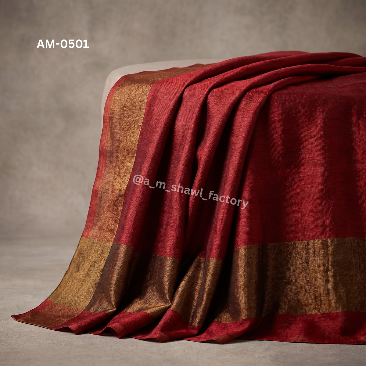 Fine Wool Zari Border Stole | Premium Wool Stole with Zari Border | AM SHAWLS | 0501