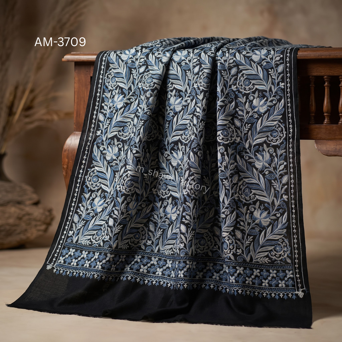Aari Stole | Premium Kashmiri Aari Embroidery Stole | AM SHAWLS | 3709