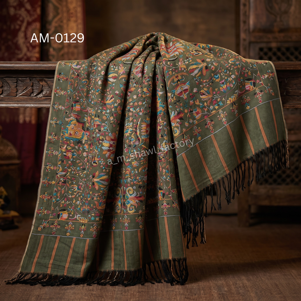 Fine Wool Kani Gents Shawl | Premium Men's Kani Wool Shawl | AM SHAWLS | 0129