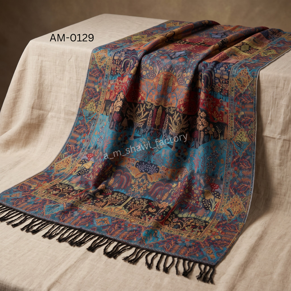 Fine Wool Kani Gents Shawl | Premium Men's Kani Wool Shawl | AM SHAWLS | 0129