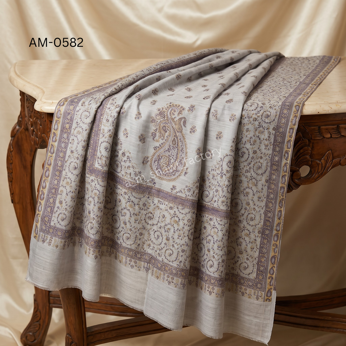 Fine Wool Stole Carpet Design Kani | Premium Kani Wool Stole | AM SHAWLS | 0582