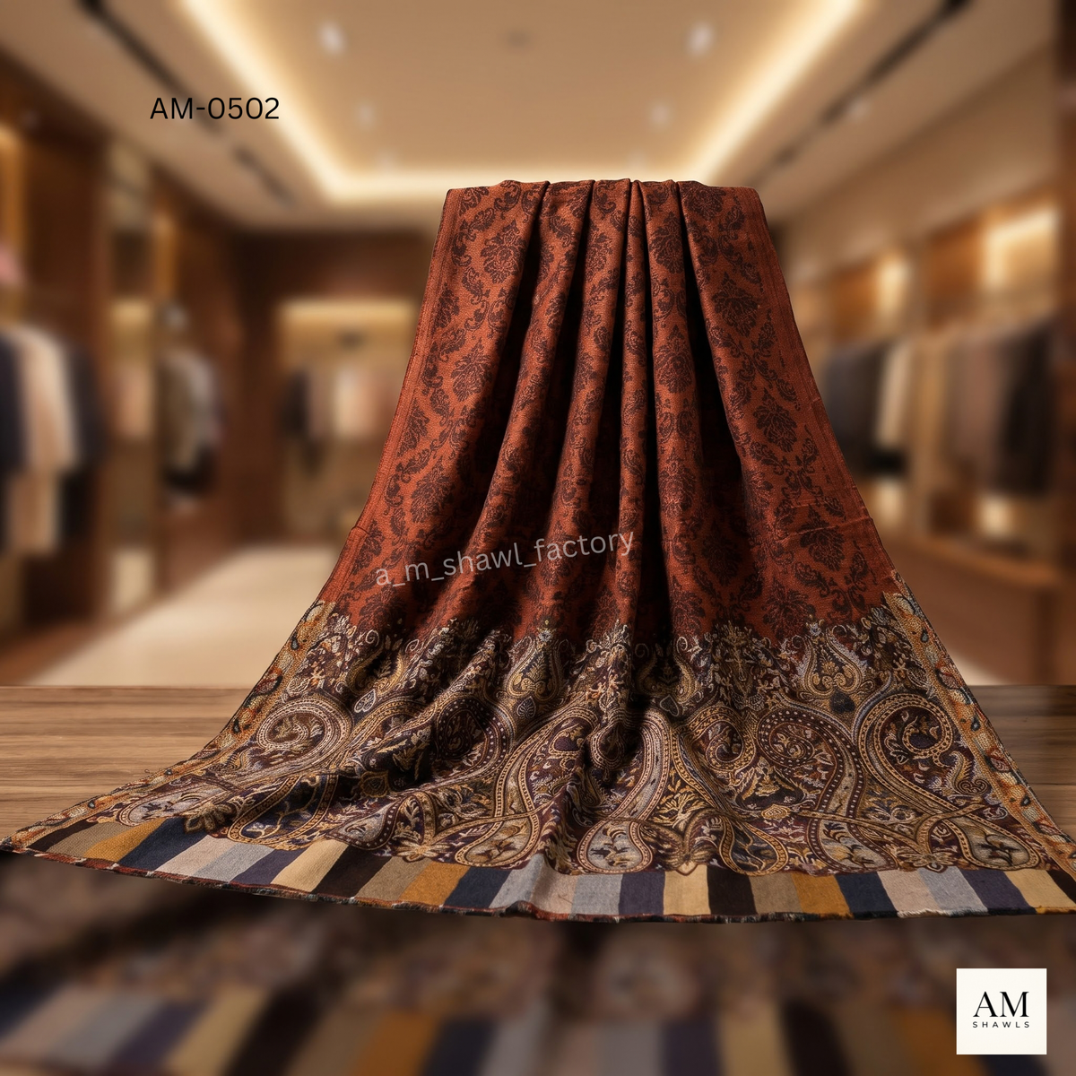 Fine Wool Self Cutting Palla Shawl | Premium Wool Shawl | AM SHAWLS | 0502