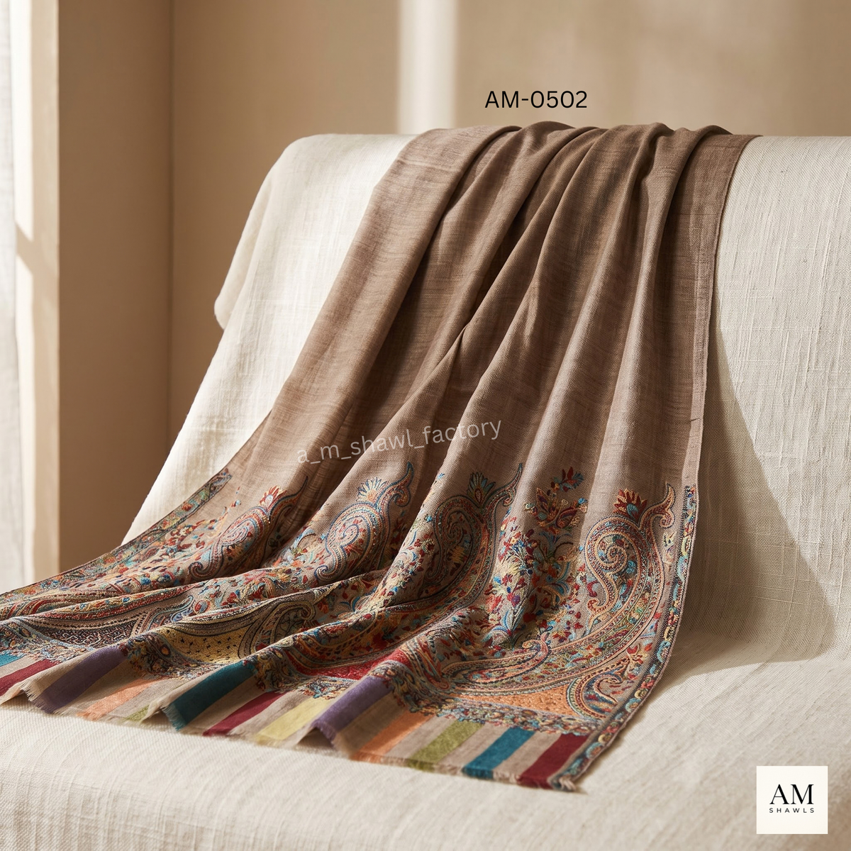 Fine Wool Self Cutting Palla Shawl | Premium Wool Shawl | AM SHAWLS | 0502
