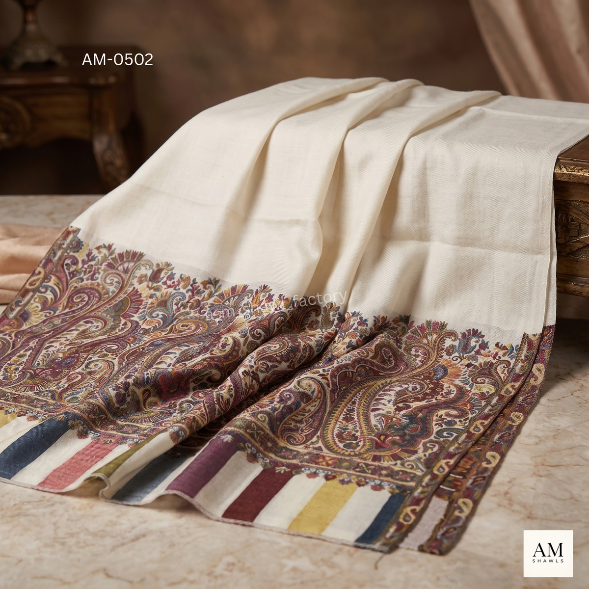 Fine Wool Self Cutting Palla Shawl | Premium Wool Shawl | AM SHAWLS | 0502