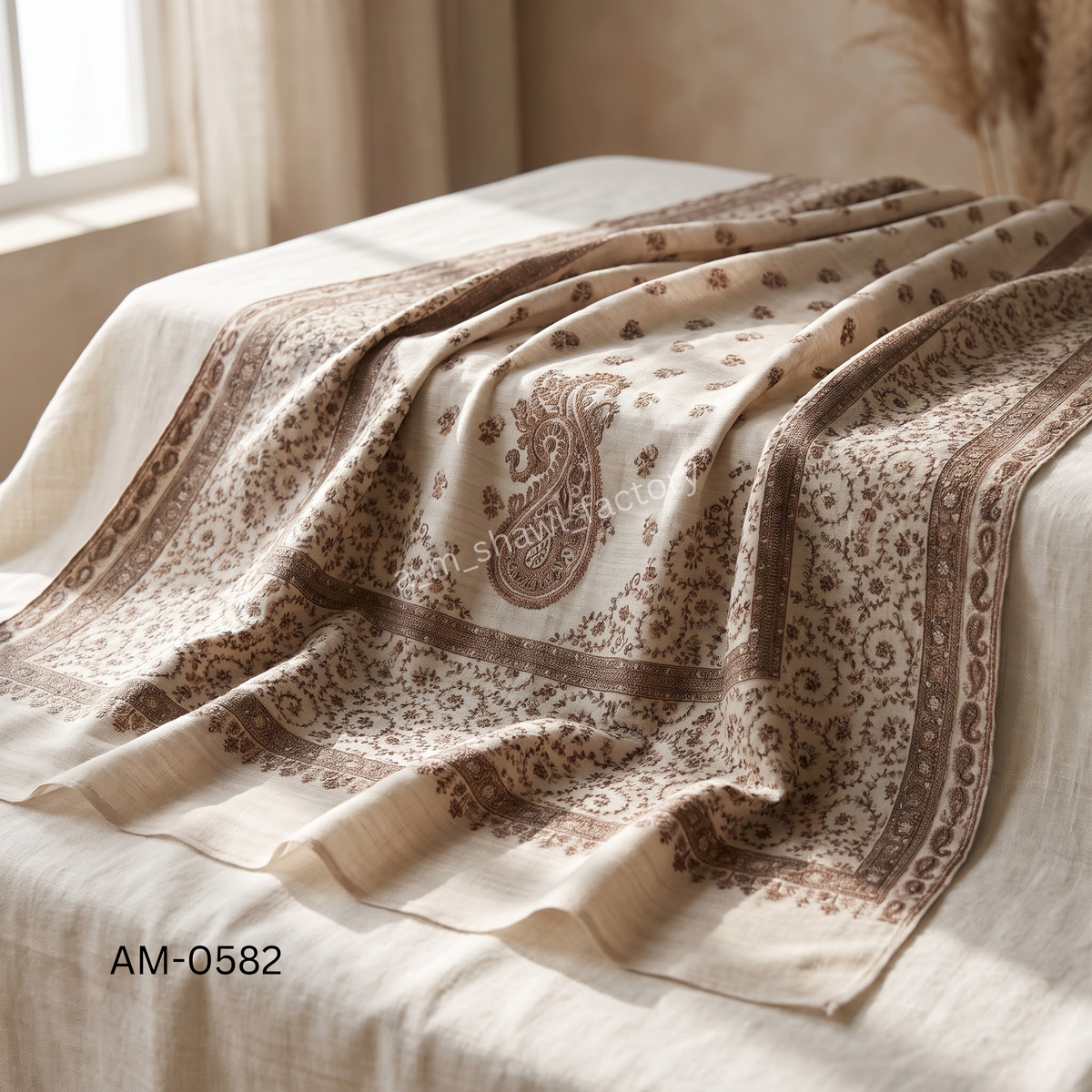 Fine Wool Stole Carpet Design Kani | Premium Kani Wool Stole | AM SHAWLS | 0582