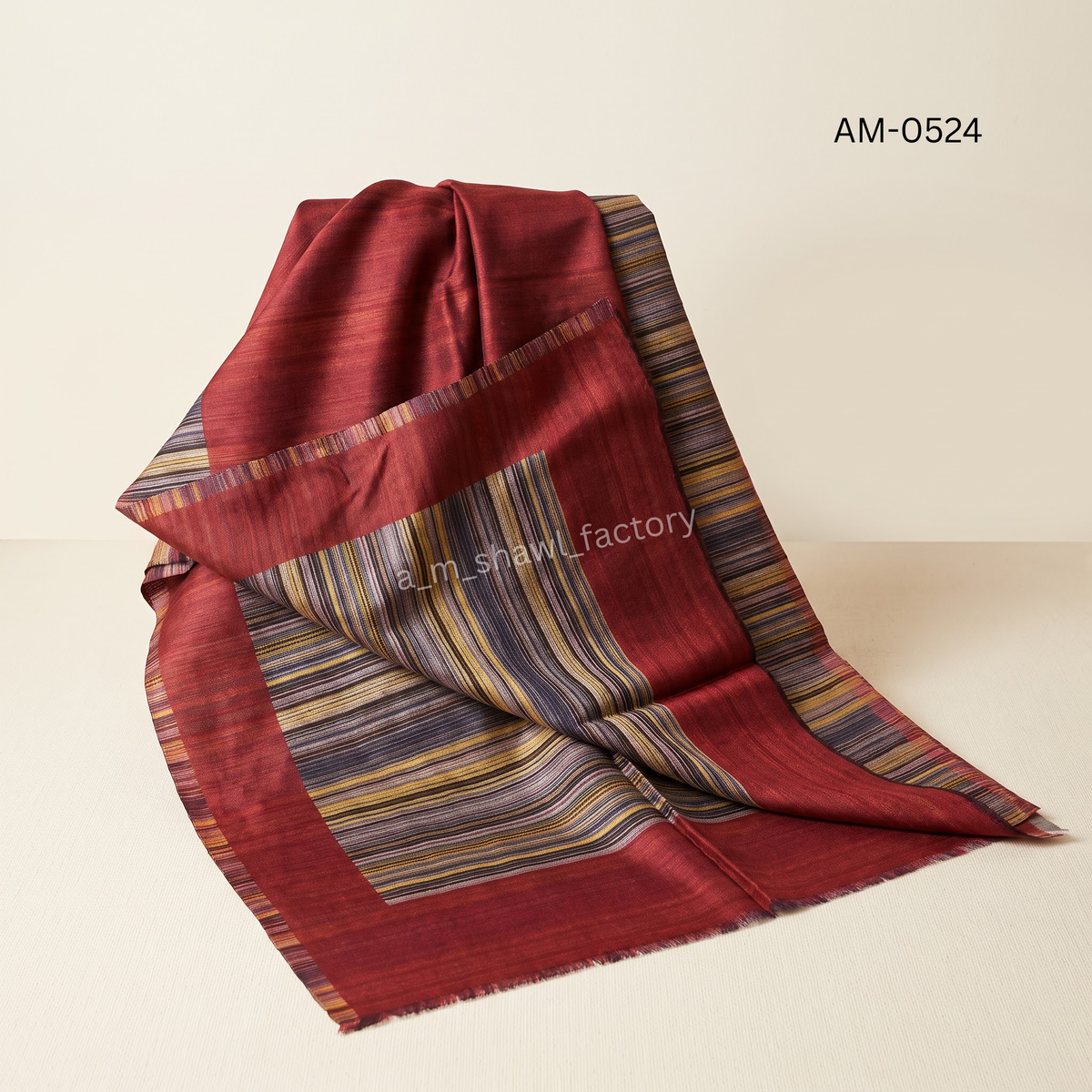 Fine Wool Stripe Reversible Shawl | Premium Reversible Wool Shawl | AM SHAWLS | 0524