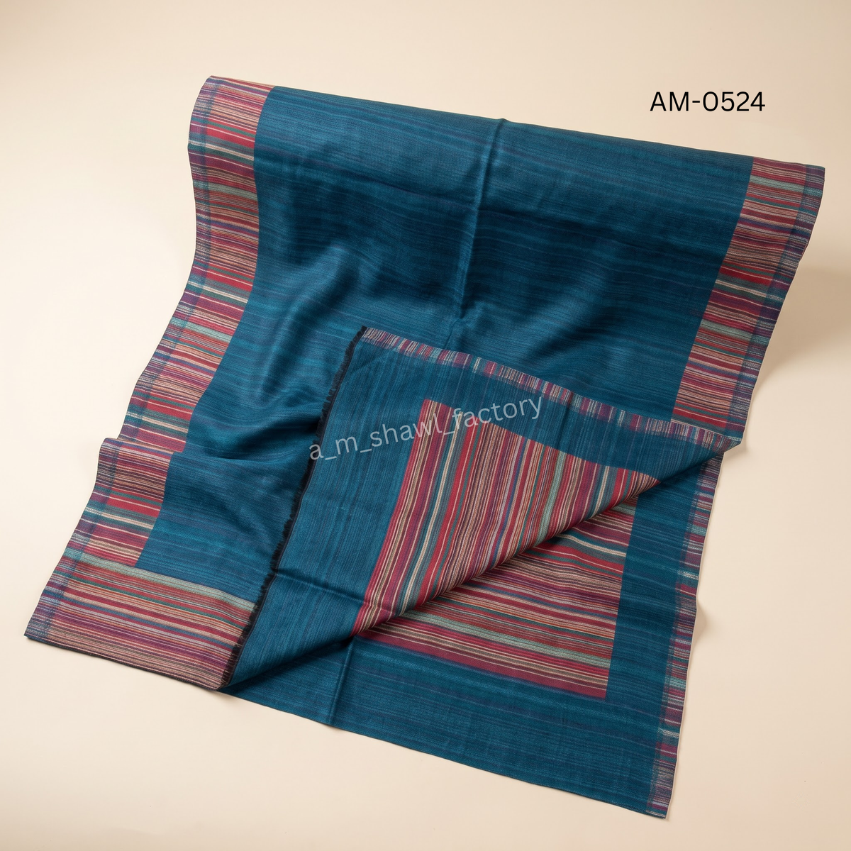 Fine Wool Stripe Reversible Shawl | Premium Reversible Wool Shawl | AM SHAWLS | 0524