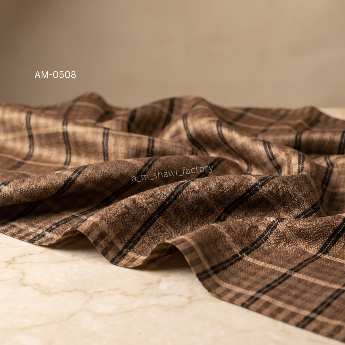 Fine Wool Check Double Shade Shawl | Premium Check Wool Shawl | AM SHAWLS | 0508
