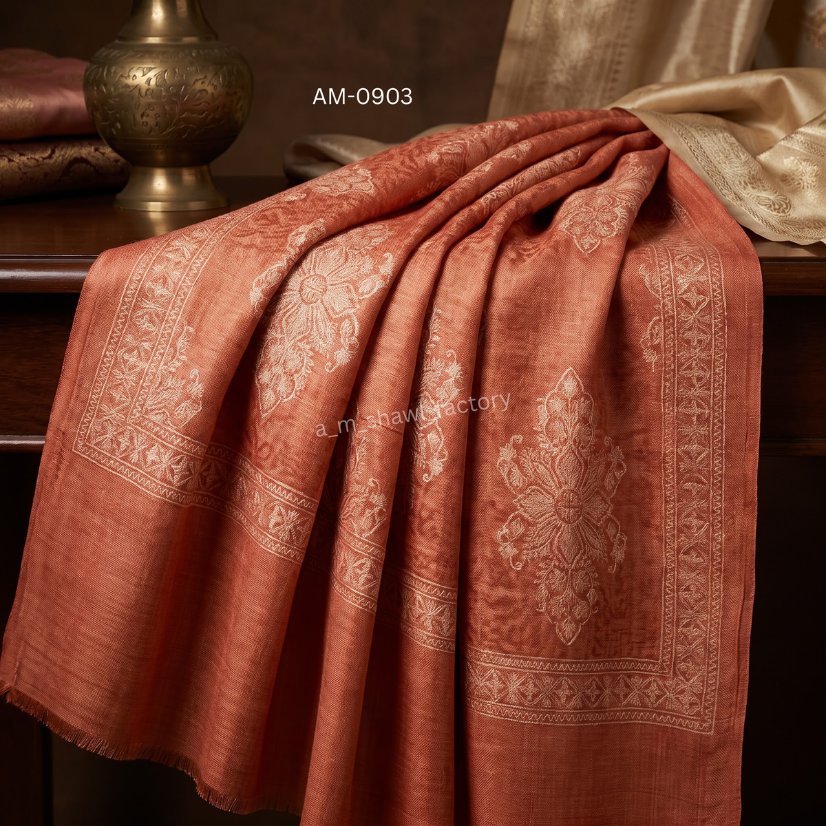 Poly Wool Nalki Emb Stole | Nalki Embroidery Design | AM SHAWLS | 0903