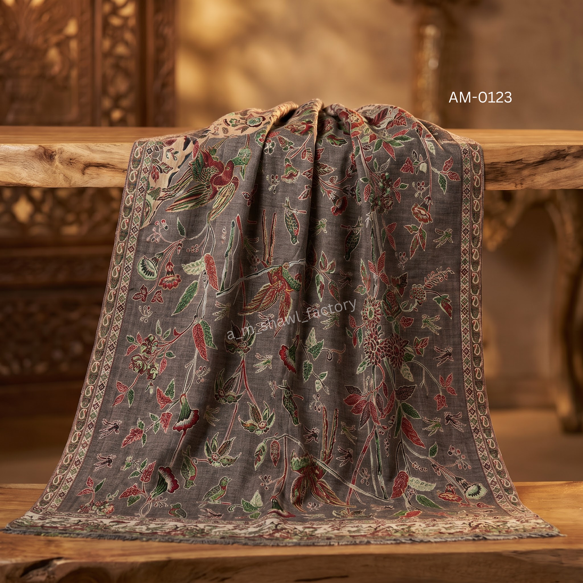 Fine Wool Kani Stole | Premium Kani Design Wool Stole | AM SHAWLS | 0123
