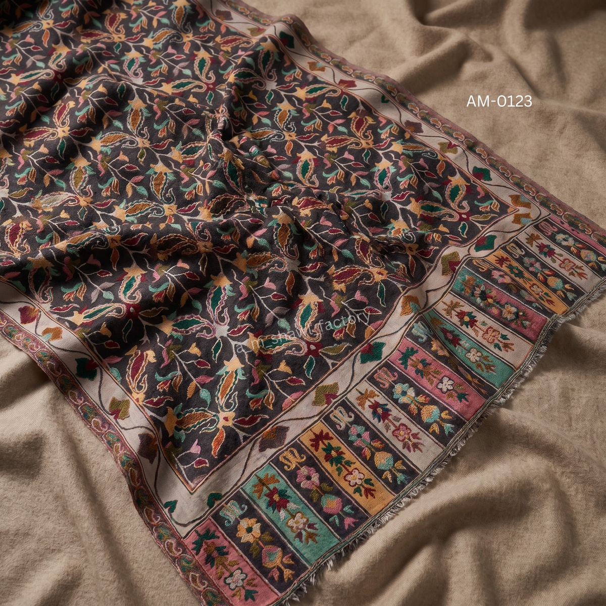 Fine Wool Kani Stole | Premium Kani Design Wool Stole | AM SHAWLS | 0123
