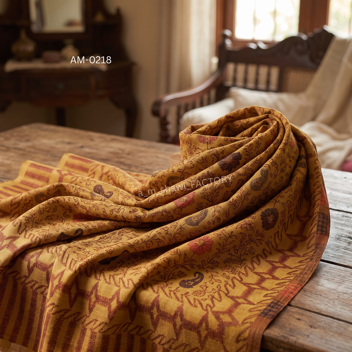 Fine Wool Kani Stole | Premium Kani Design Wool Stole | AM SHAWLS | 0218