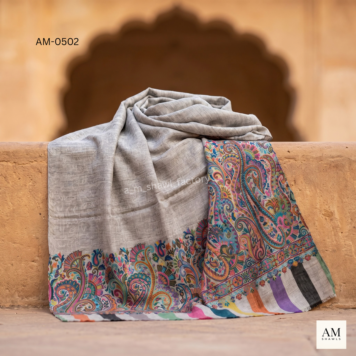 Fine Wool Self Cutting Palla Shawl | Premium Wool Shawl | AM SHAWLS | 0502