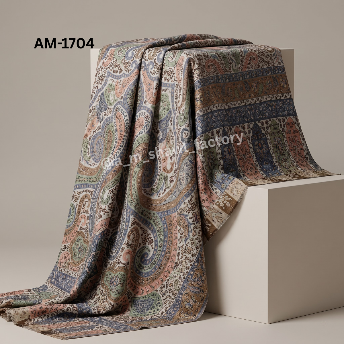 Fine Wool Kalamkari Stole – Premium  Wool Stole | AM SHAWLS | 1704