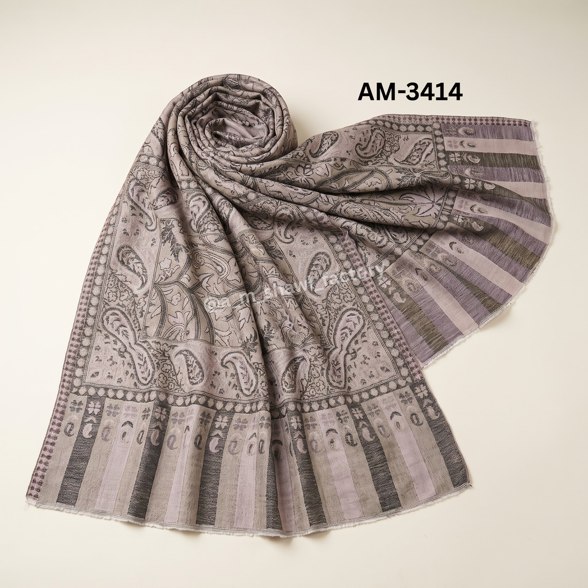 Premium Fine Wool Zari Jama Shawl | Elegant Kashmiri Traditional Design | 3414