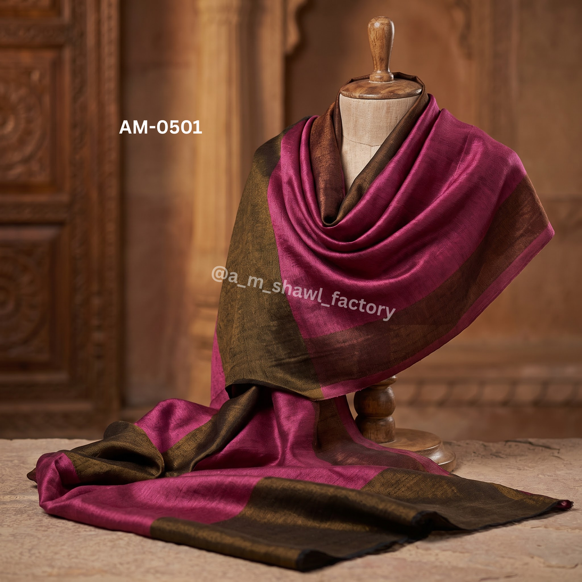 Fine Wool Zari Border Stole | Premium Wool Stole with Zari Border | AM SHAWLS | 0501
