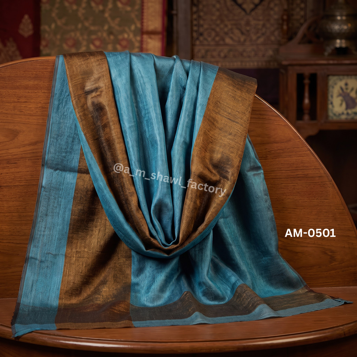 Fine Wool Zari Border Stole | Premium Wool Stole with Zari Border | AM SHAWLS | 0501