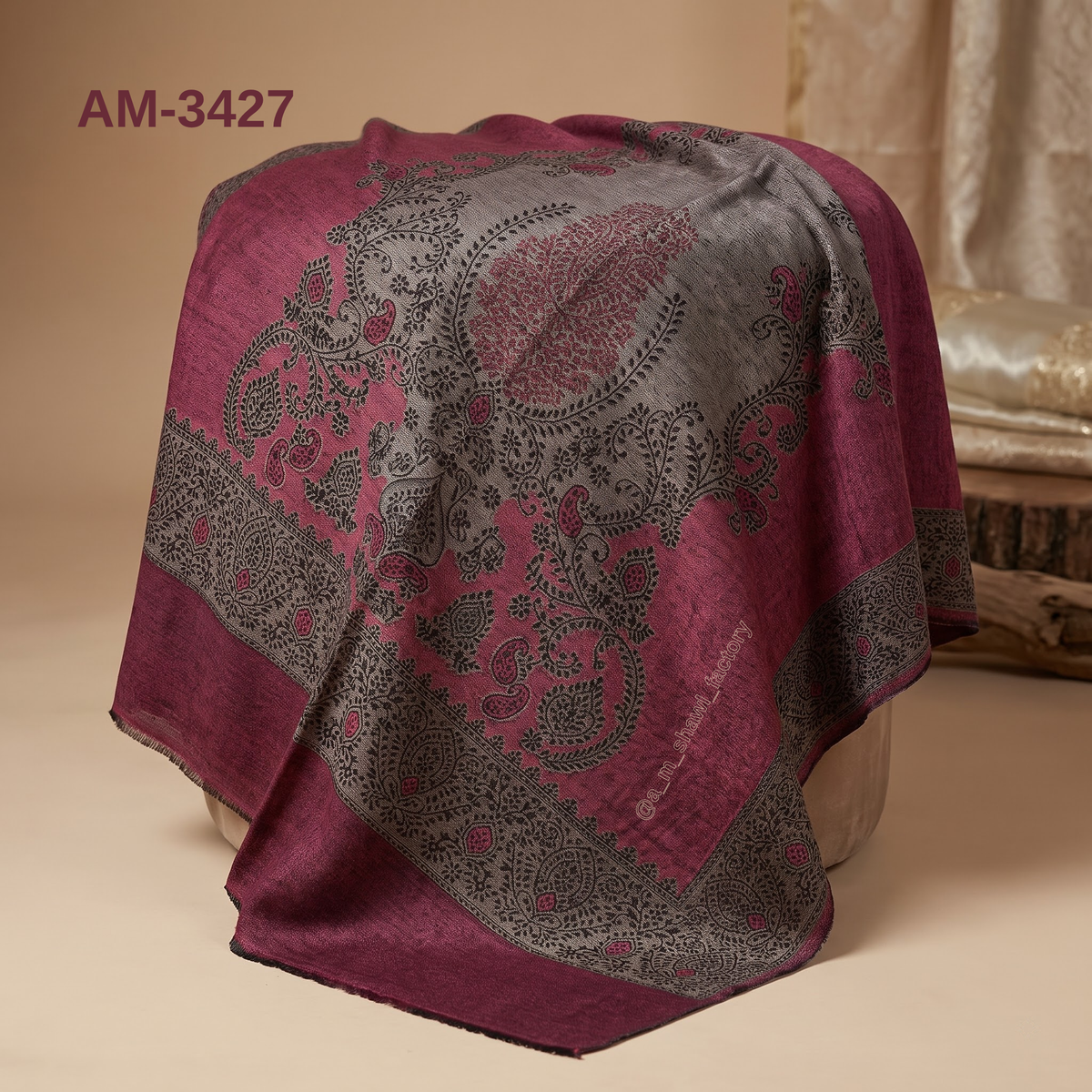 Fine Wool Kani Stole | Premium Kani Design Wool Stole | AM SHAWLS | 3427